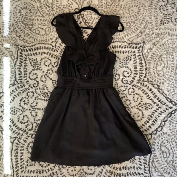 BCBGeneration Blackruffly Babydoll Mini Dress - Picture 1 of 5